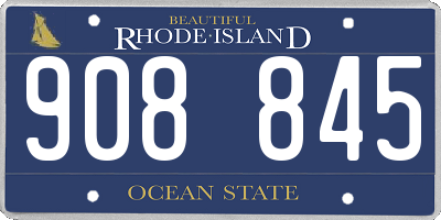 RI license plate 908845