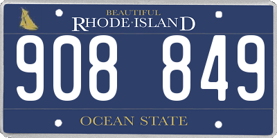 RI license plate 908849