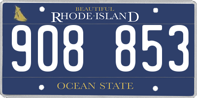 RI license plate 908853