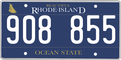 RI license plate 908855