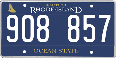 RI license plate 908857