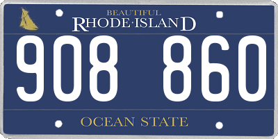 RI license plate 908860