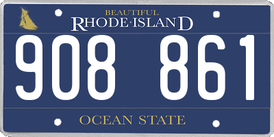 RI license plate 908861