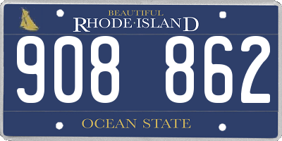RI license plate 908862