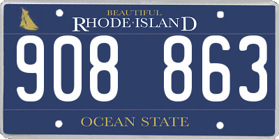 RI license plate 908863