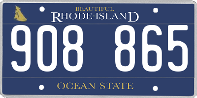RI license plate 908865