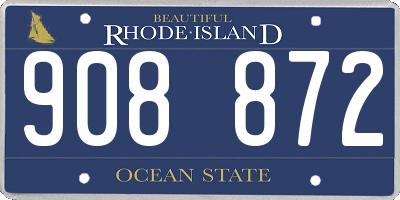 RI license plate 908872
