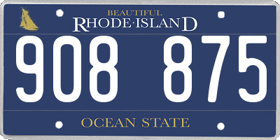 RI license plate 908875