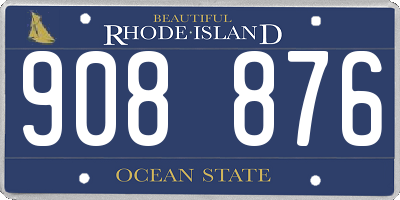 RI license plate 908876