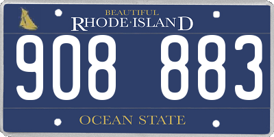 RI license plate 908883