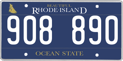 RI license plate 908890