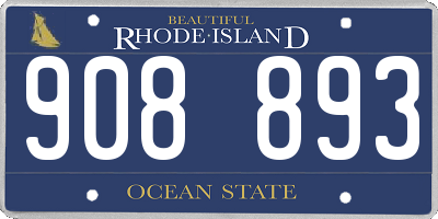 RI license plate 908893