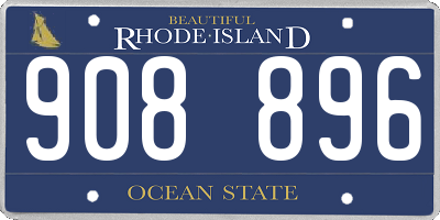 RI license plate 908896