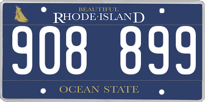 RI license plate 908899