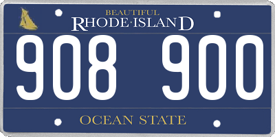 RI license plate 908900