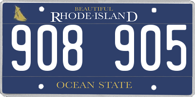 RI license plate 908905
