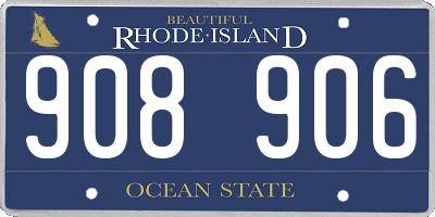 RI license plate 908906