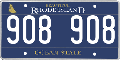 RI license plate 908908
