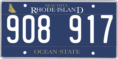 RI license plate 908917