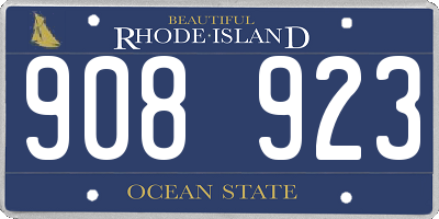 RI license plate 908923