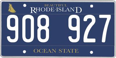RI license plate 908927