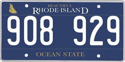 RI license plate 908929