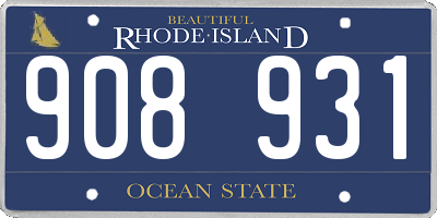 RI license plate 908931