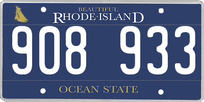 RI license plate 908933