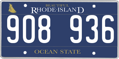 RI license plate 908936