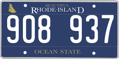 RI license plate 908937
