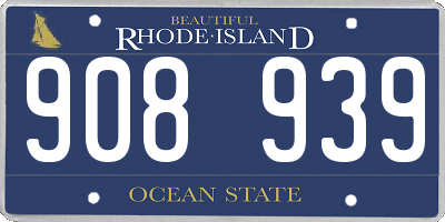 RI license plate 908939