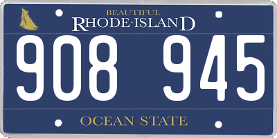RI license plate 908945