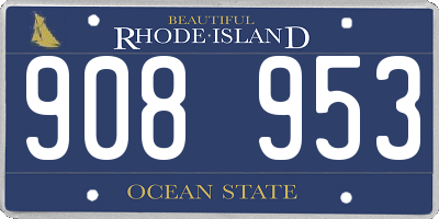 RI license plate 908953