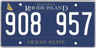 RI license plate 908957