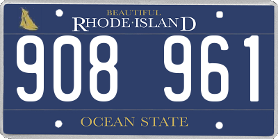 RI license plate 908961