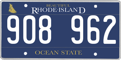 RI license plate 908962