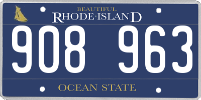 RI license plate 908963