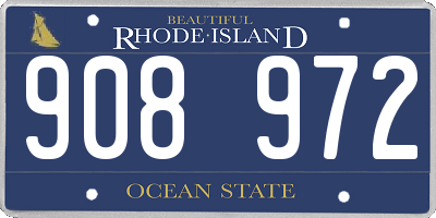 RI license plate 908972