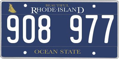 RI license plate 908977