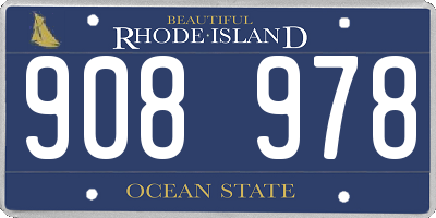 RI license plate 908978