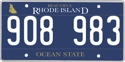 RI license plate 908983
