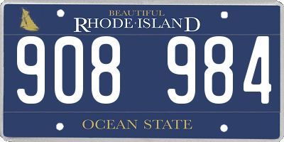 RI license plate 908984