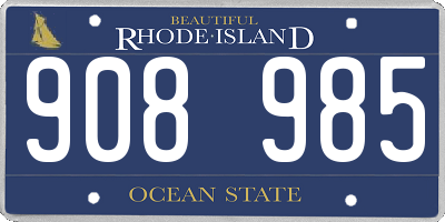 RI license plate 908985