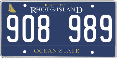 RI license plate 908989