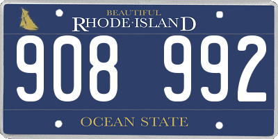 RI license plate 908992