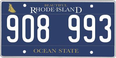 RI license plate 908993