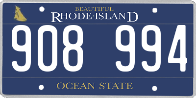 RI license plate 908994