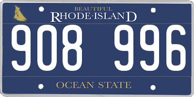 RI license plate 908996
