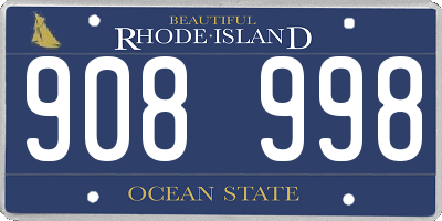RI license plate 908998