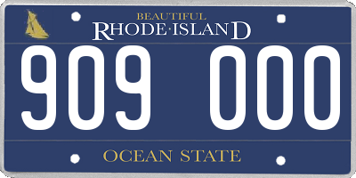 RI license plate 909000